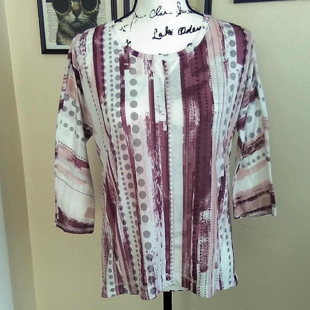 WOMEN'S 3/4 SLEEVED TOP by CHRISTOPHER & BANKS (sz S)